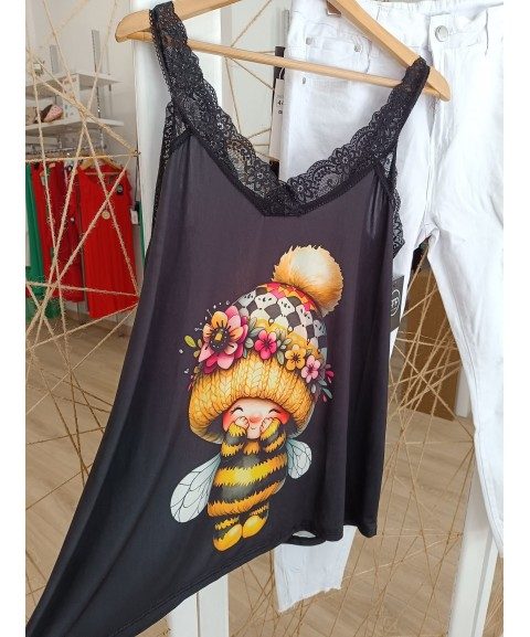 Top lencero talla grande abeja