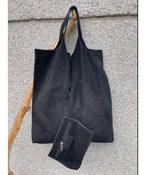 Bolso Piel con cartera negro