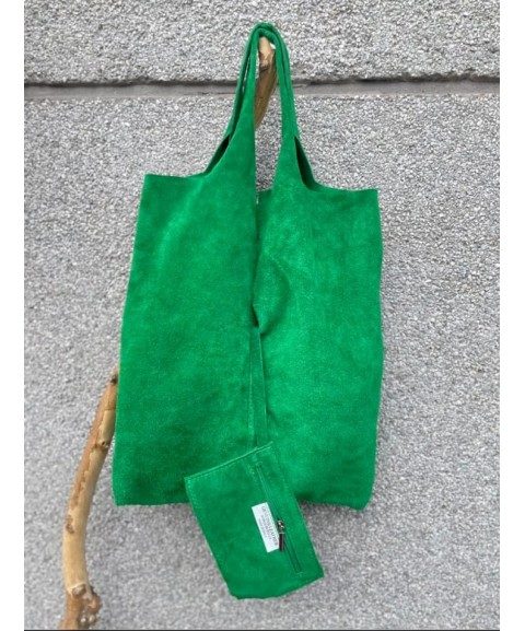 Bolso Piel con cartera verde